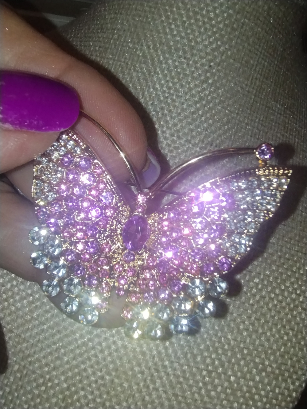 Sparkling Pink Butterfly Elegant  Brooch- Unbranded